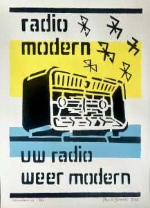 Promotie voor Radio Modern, sjabloondruk