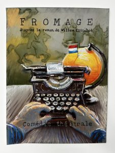 Affiche voor Comedie théâtrale 2033, pastelkrijt